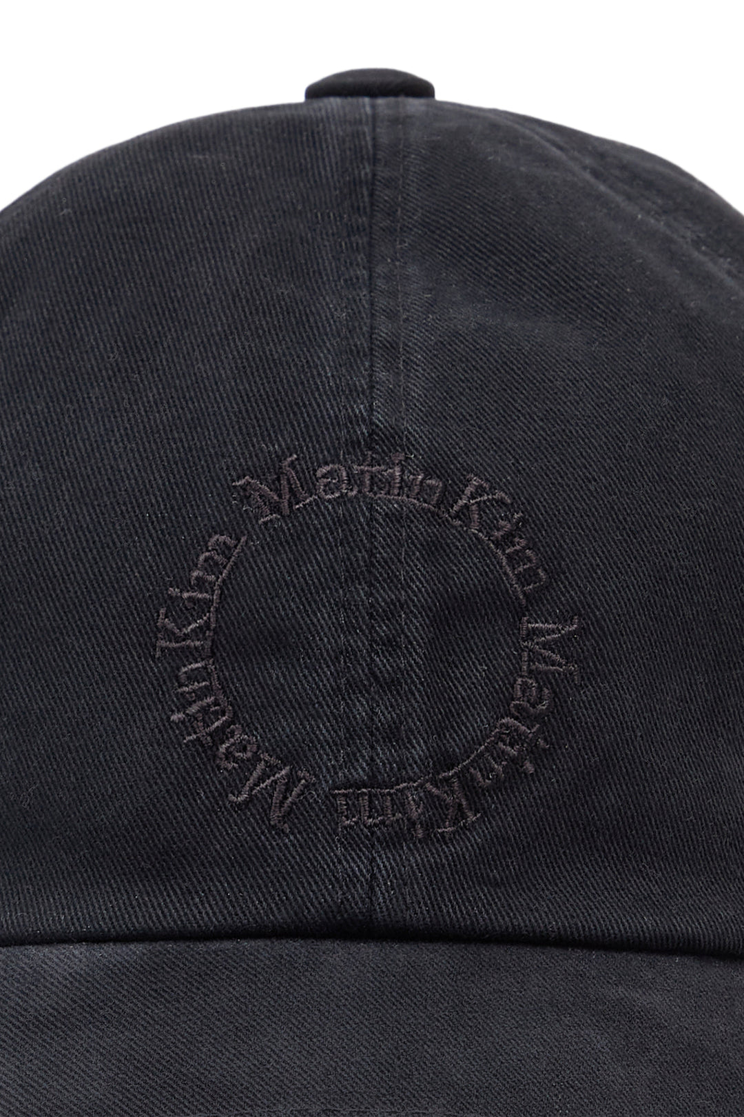 Matin Kim Washed Circle Logo Ball Cap — Black