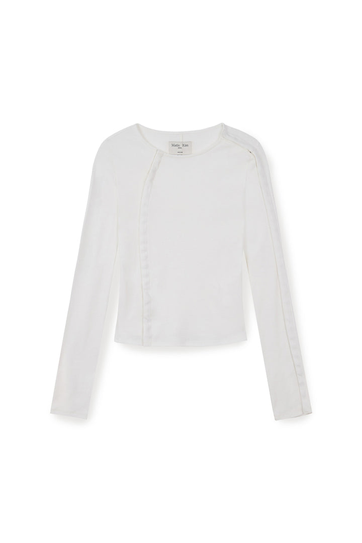 Matin Kim Snap Detail Slim Top — Ivory