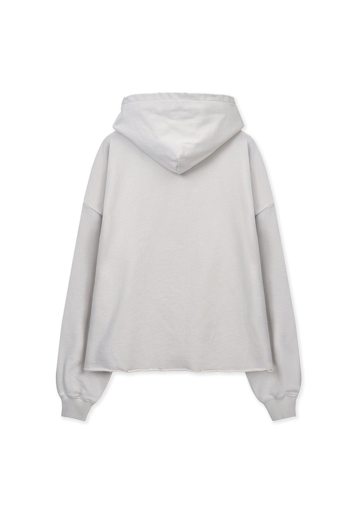 Matin Kim Raw Edge Hem Sweat Hoody — Beige