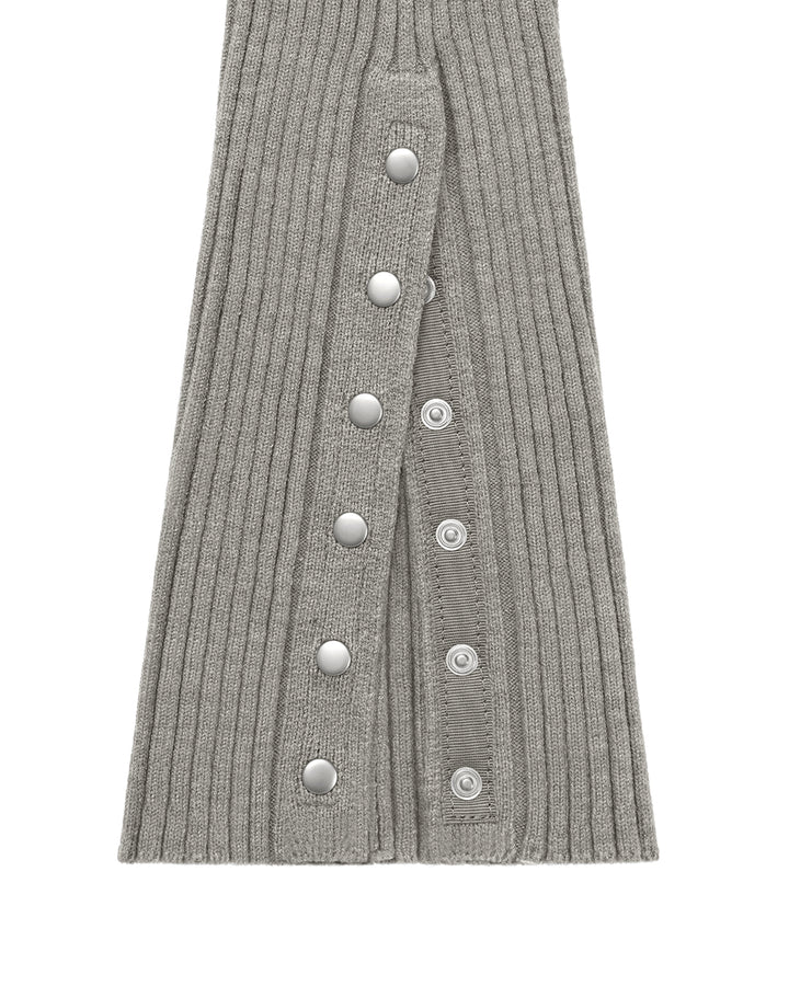 Stand Oil Snap Knit Leg Warmer — Gray