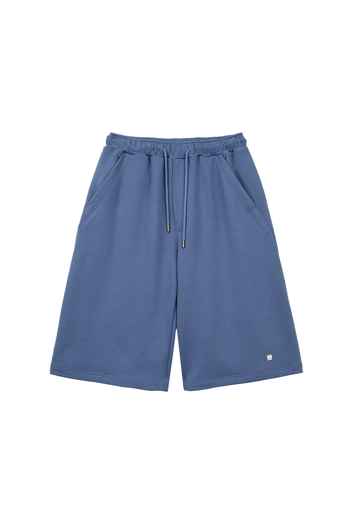 Matin Kim Back Pocket Glitter Bermuda Sweatpants — Blue