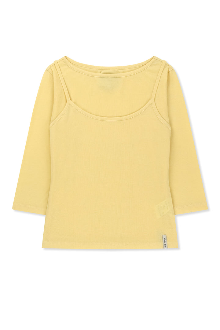 Matin Kim 3/4 Sleeve Layered Tank Top — Yellow