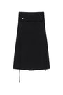 Matin Kim Foldover Layered Maxi Wrap Skirt — Black