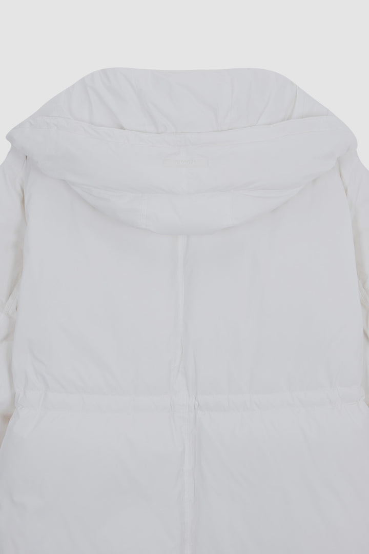 KIMMATIN Draw String Long Down Jumper — White