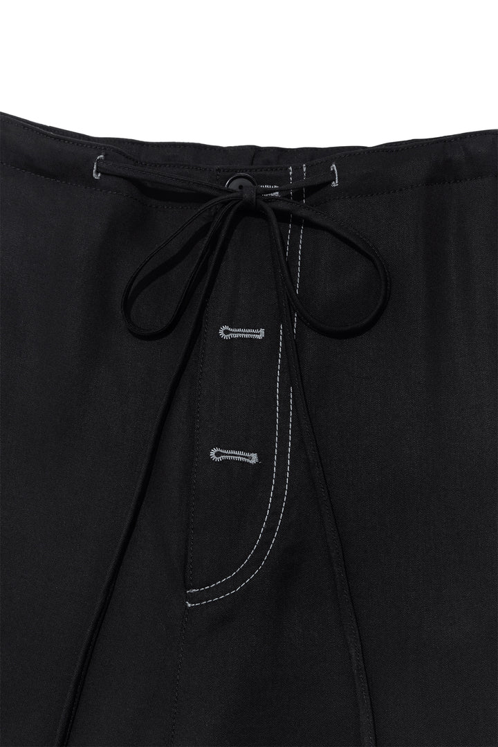 Matin Kim Button Point String Wide Pants — Black