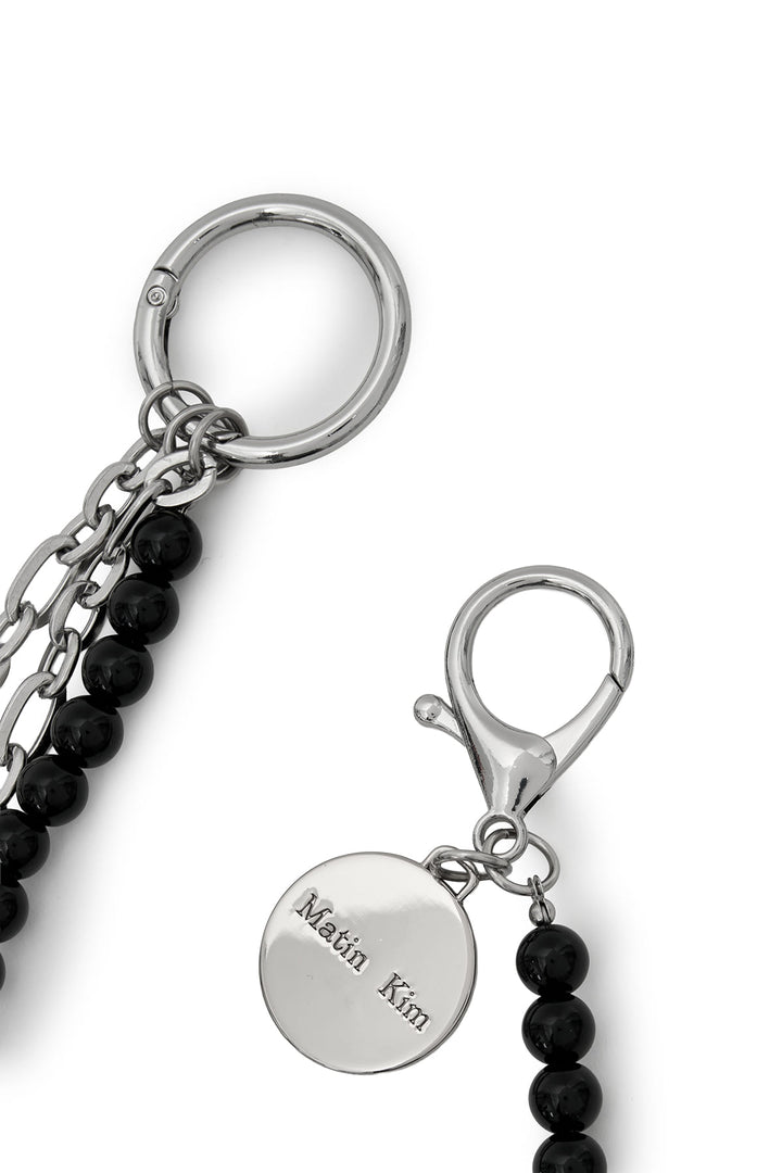 Matin Kim Heart Charm Keyring — Black