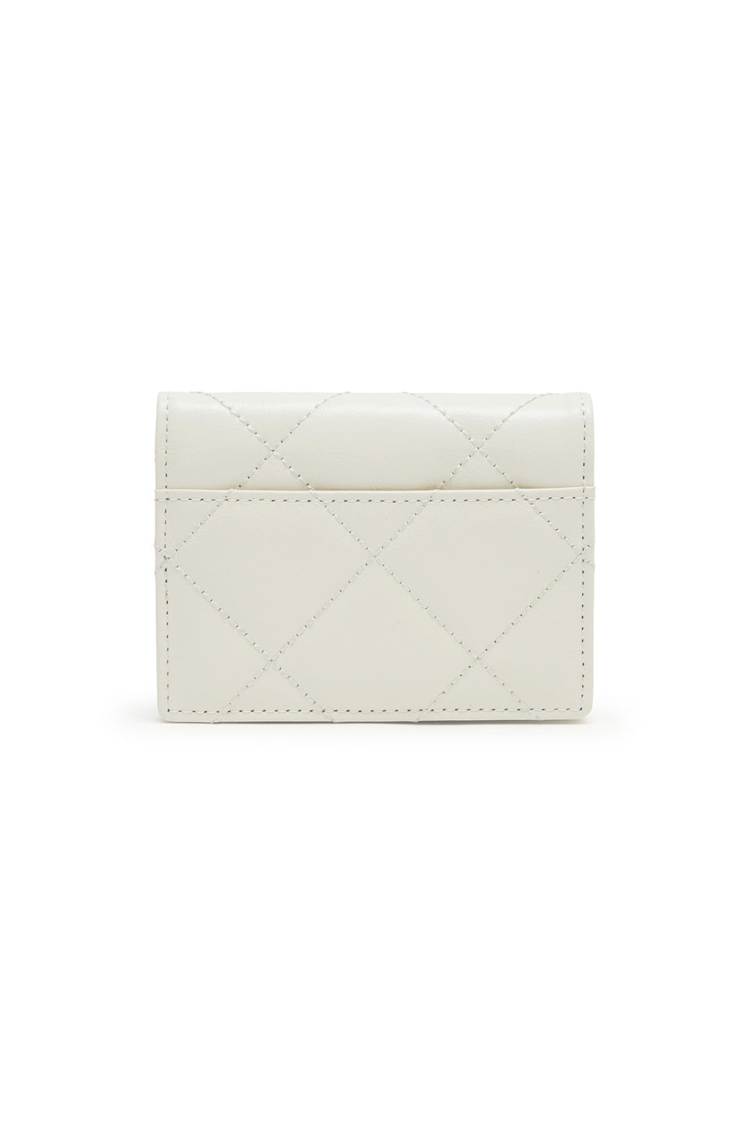 Matin Kim Puff Quilt Leather Wallet — Ivory