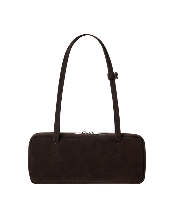 Stand Oil More Baguette Bag — Suede maroon