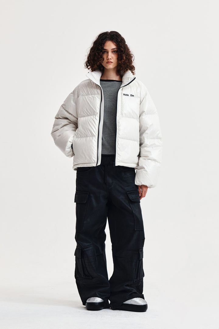 Matin Kim Small Logo Volume Down Jumper — Ivory