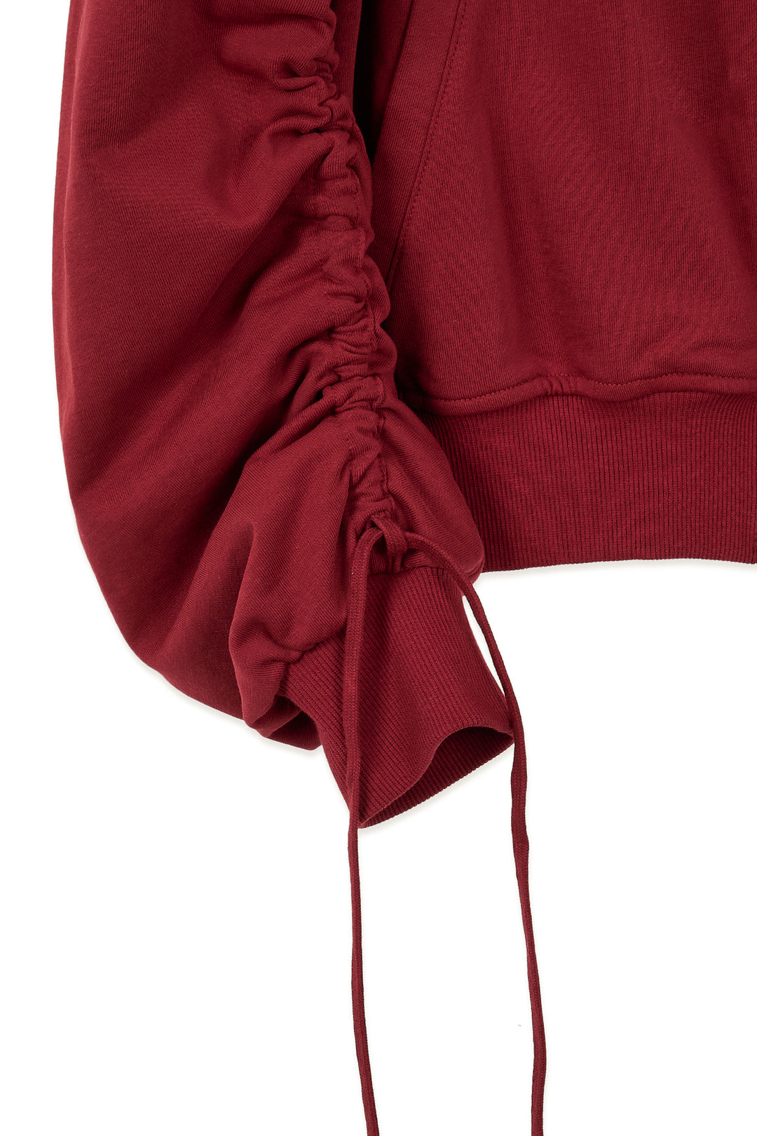 Matin Kim Sleeve String Detail Zip Hoody — Red