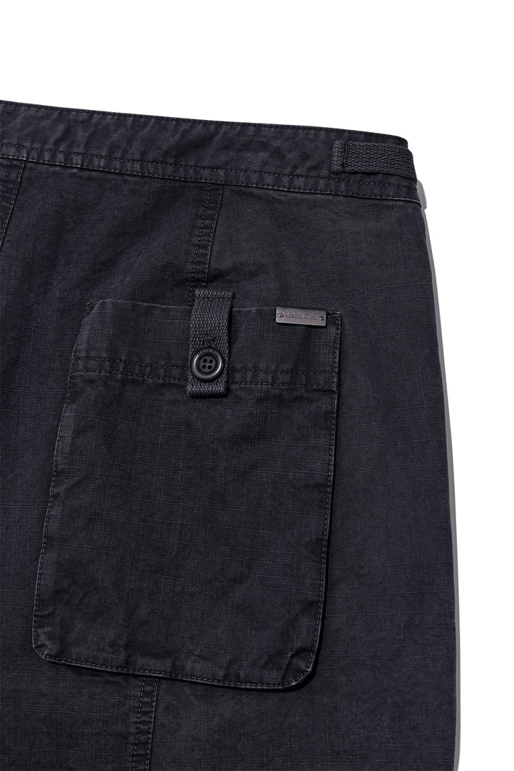 Matin Kim Patch Point Washed Cotton Pants — Charcoal