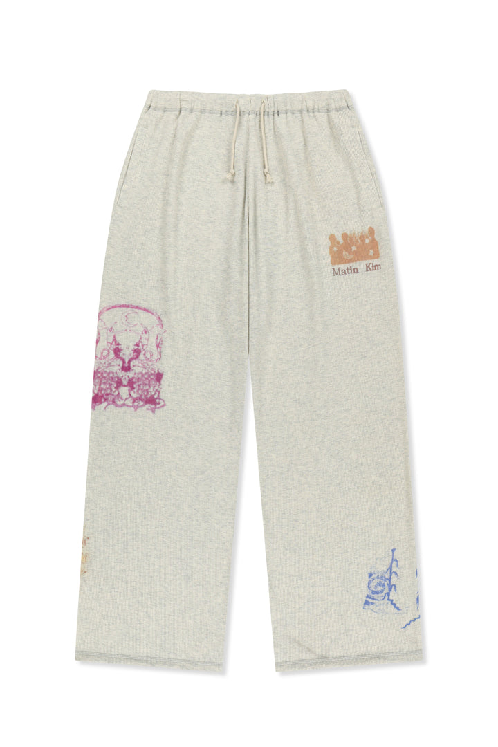 Matin Kim Sketch Graffiti Waffle Pants Light — Beige
