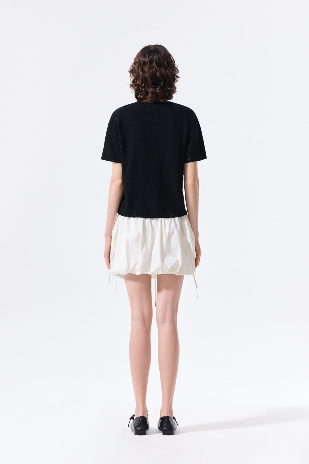 Matin Kim Half Sleeve Logo Pullover — Black