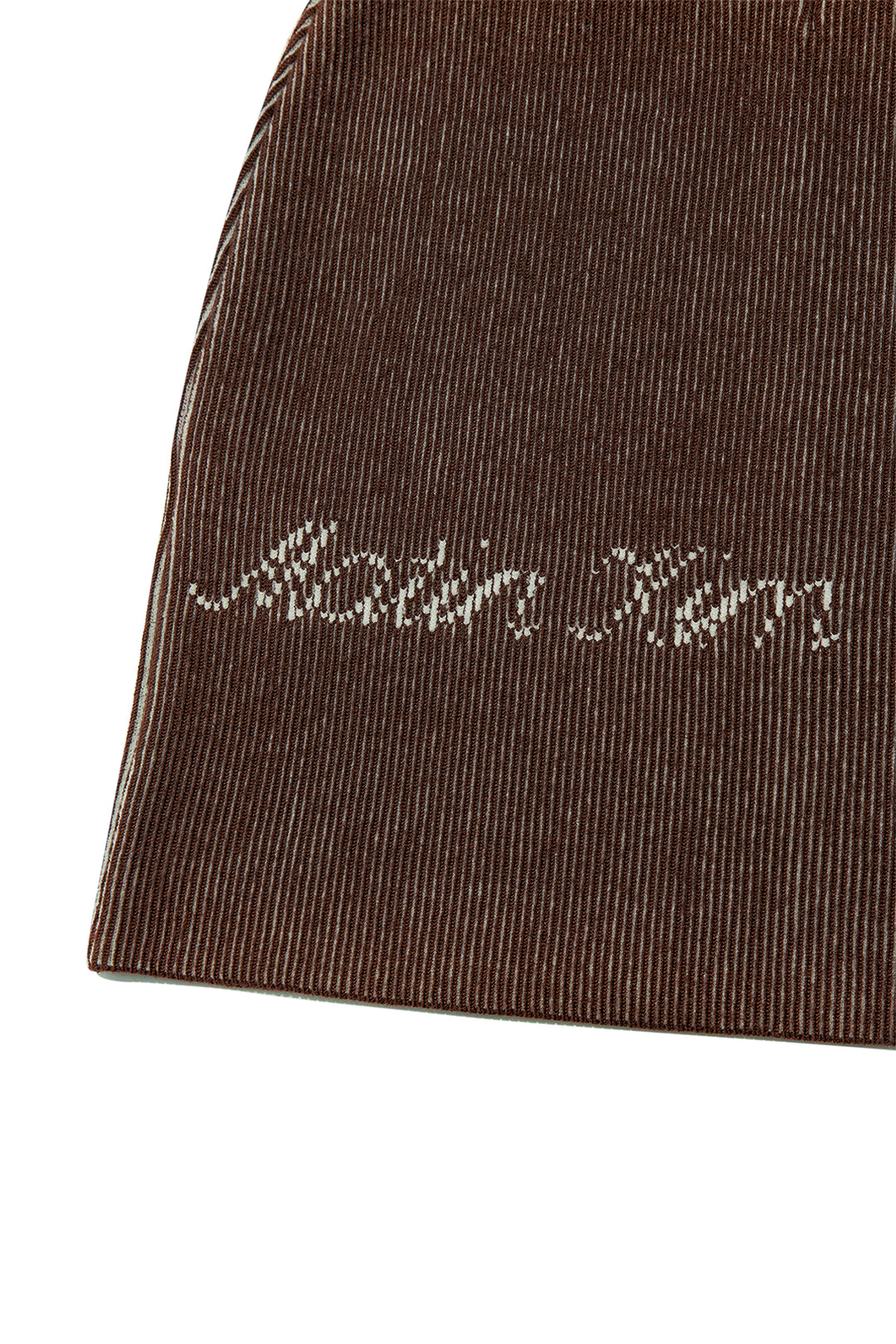 Matin Kim Two Tone Banding Knit Mini Skirt — Brown