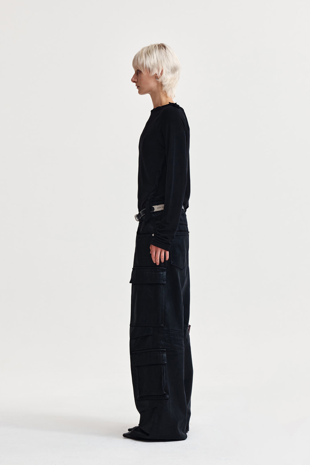 Matin Kim Weaving Long Sleeve Top — Black