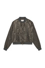 Matin Kim Back Logo Crinkle Blouson — Khaki
