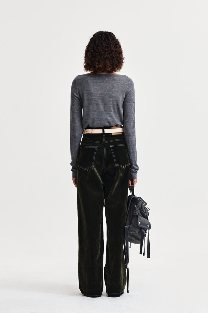 Matin Kim Essential Boat Neck Knit — Gray