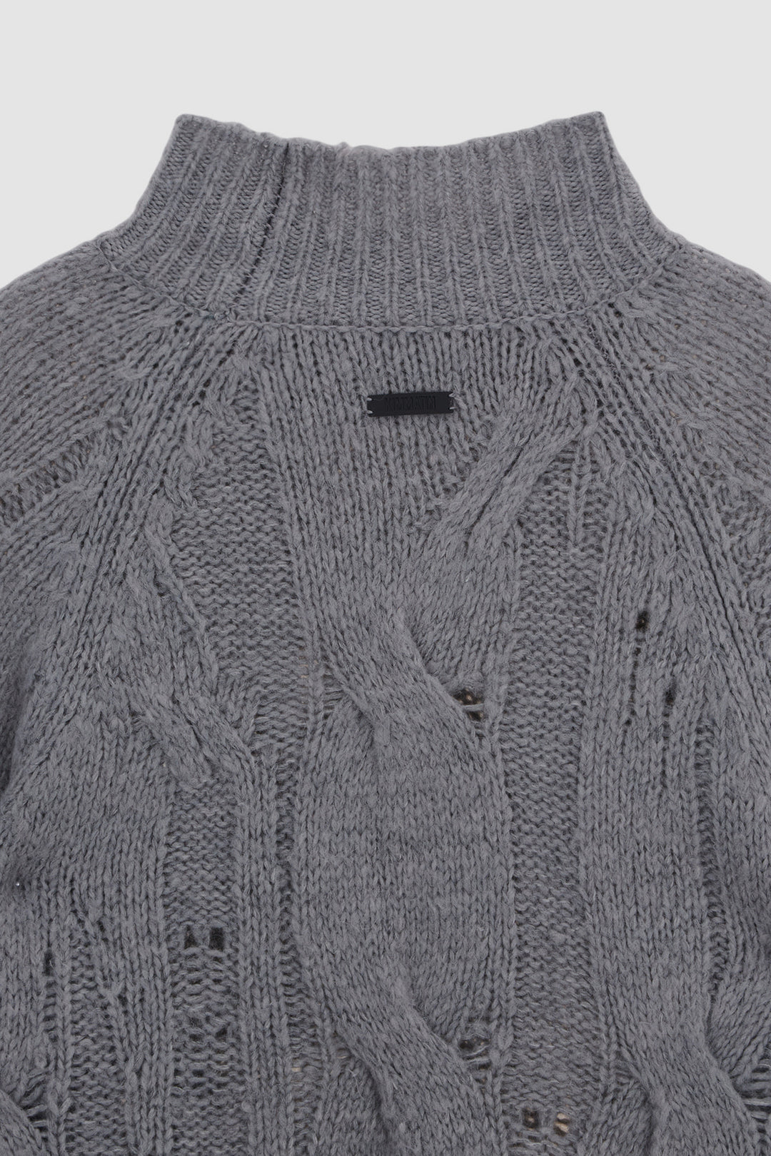 KIMMATIN Oversize Highneck Volume Pullover — Gray
