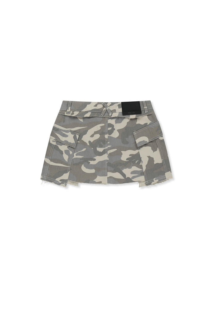 Matin Kim Cargo Mini Denim Skort — Beige
