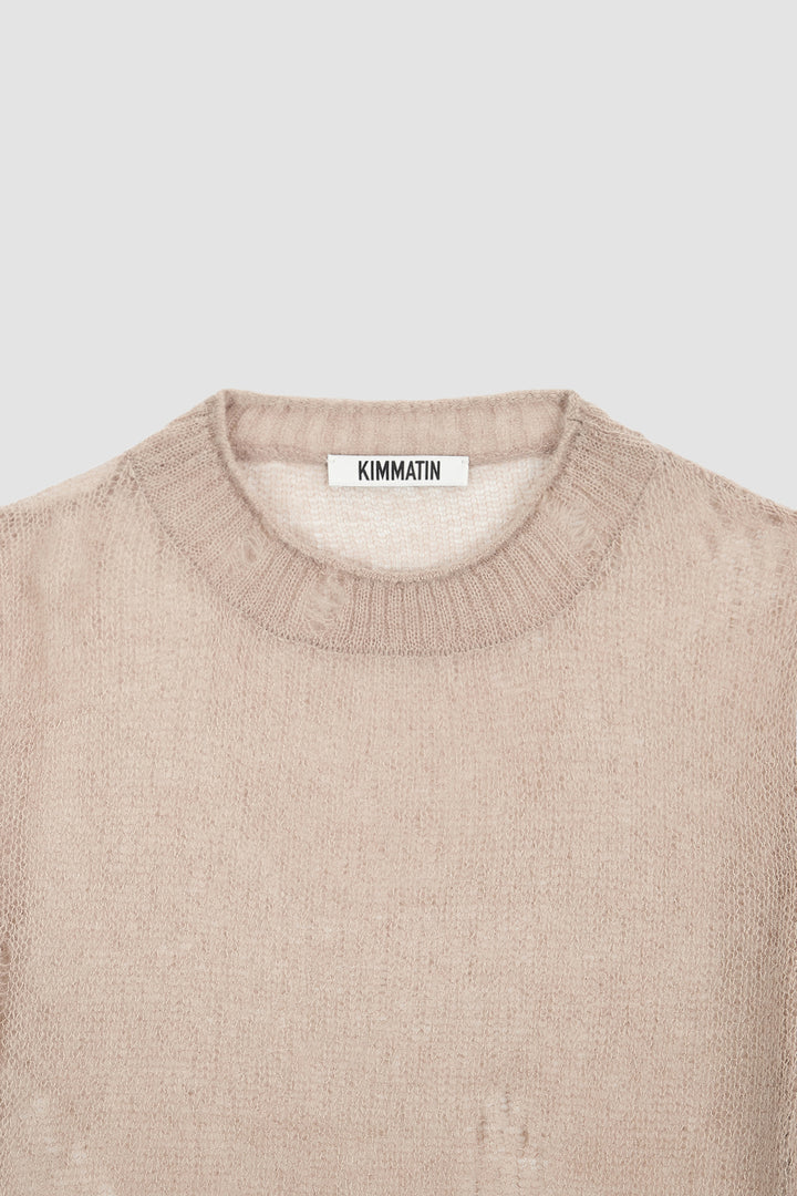 KIMMATIN Hand Warmer Layered Pullover — Beige