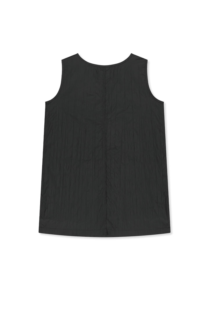 Matin Kim Raw Edge Patch Pocket Sleeveless Dress — Black