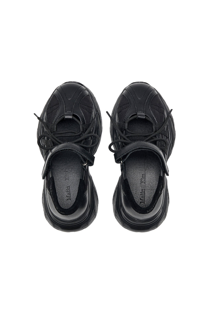 Matin Kim Lace Up Chunky Ballet Sneaker — Black