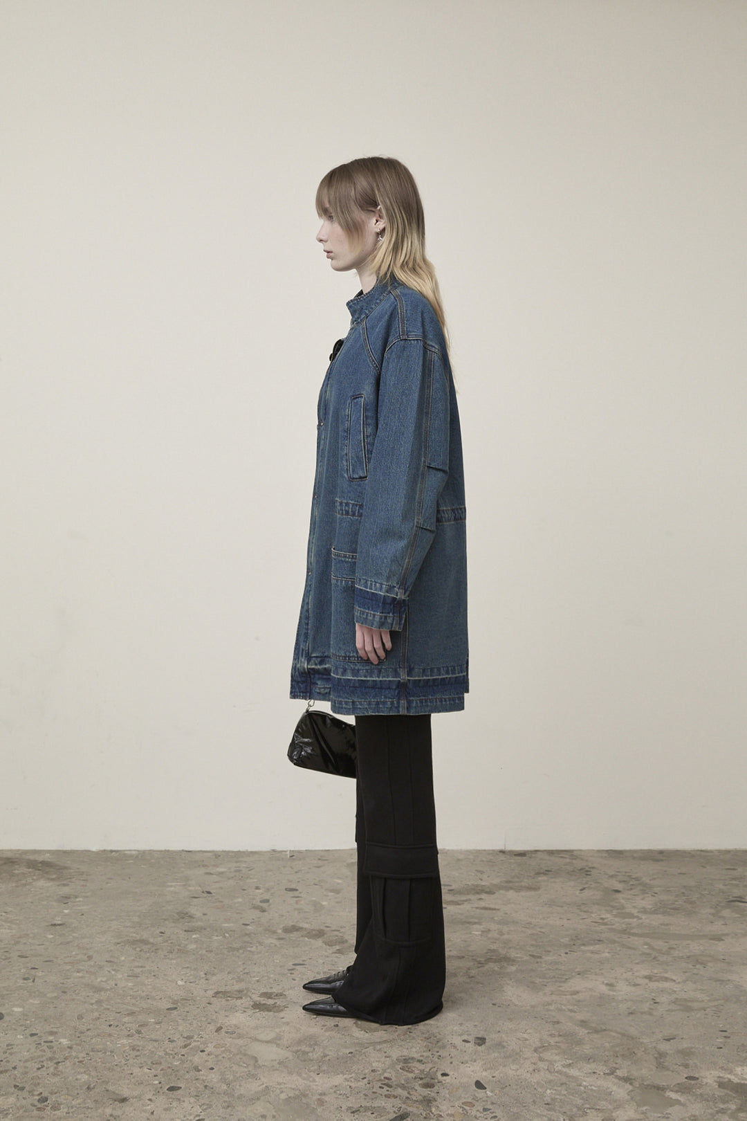 Matin Kim Pocket Point Midi Denim Jumper — Blue