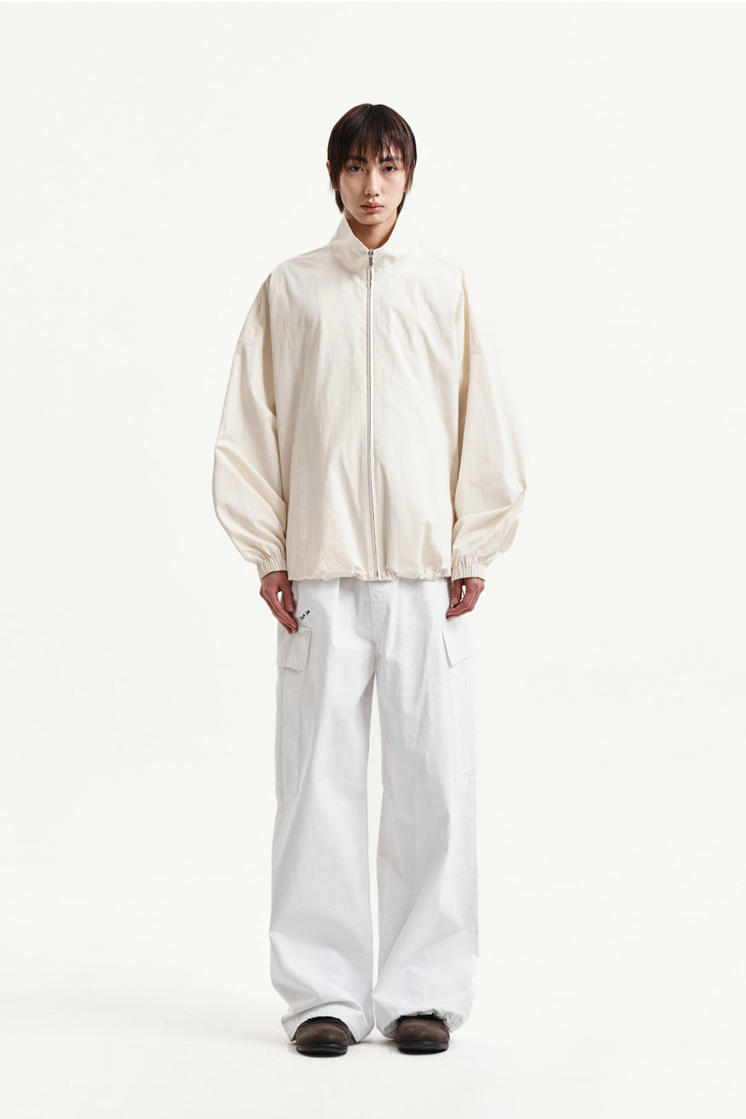 Matin Kim Drawstring Hem Cargo Pants — Ivory