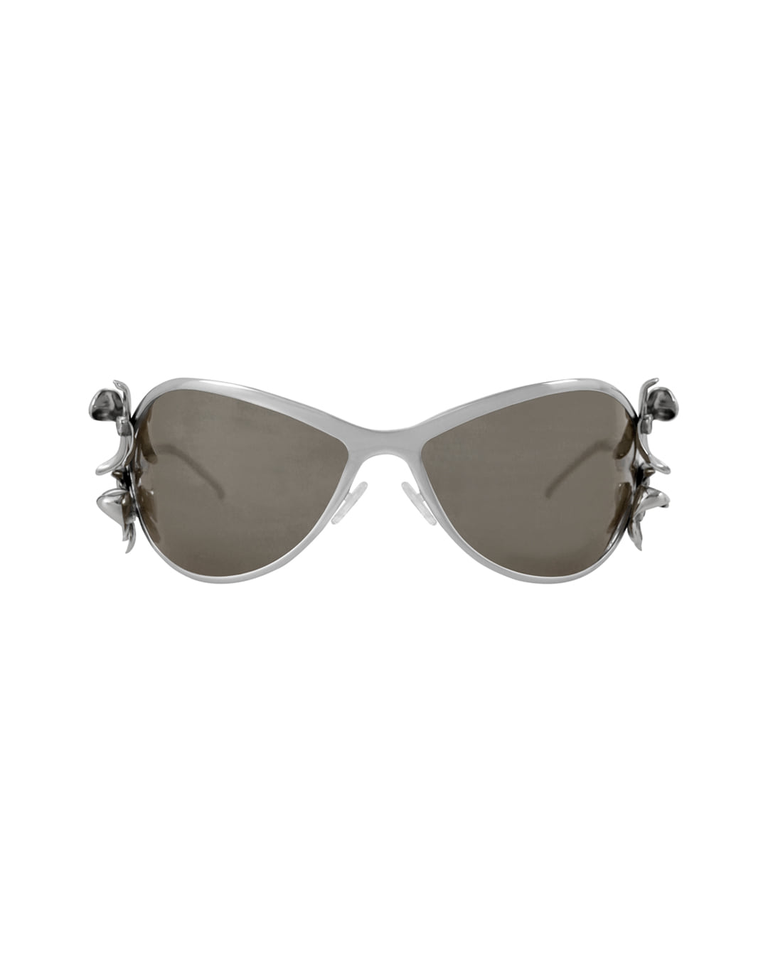Stand Oil Flora Sunglasses — Round Goggle Frame — Silver