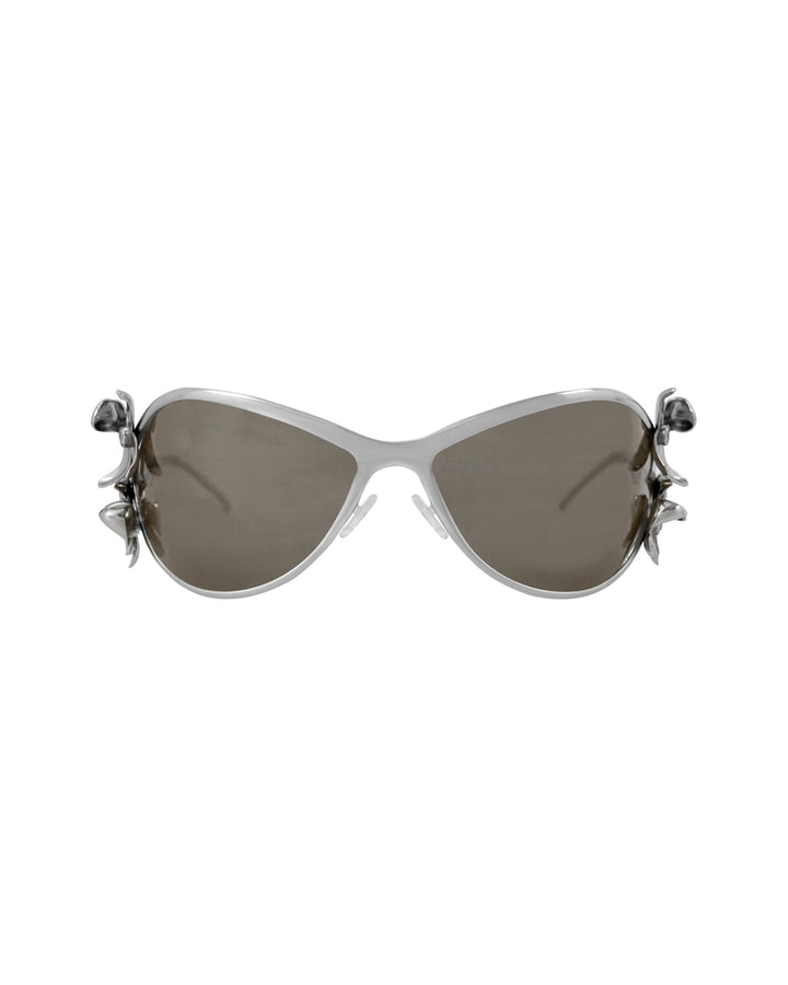 Stand Oil Flora Sunglasses — Round Goggle Frame — Silver