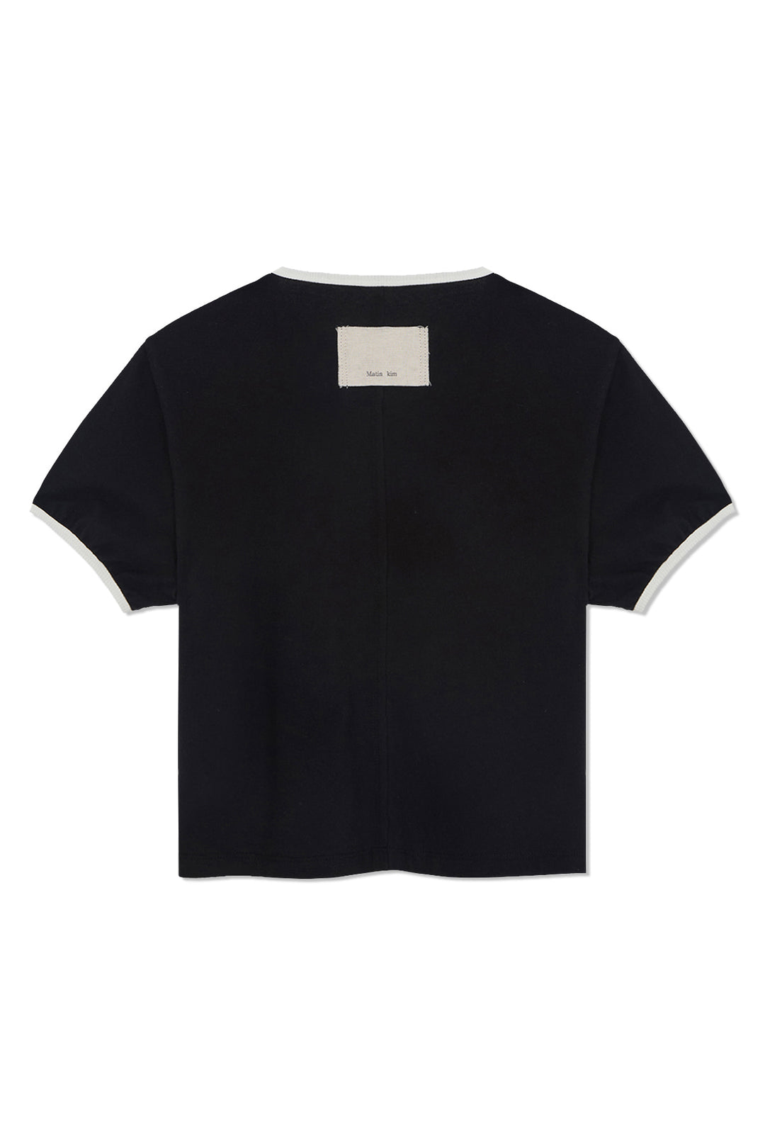 Matin Kim Stud Logo Ringer Top — Black