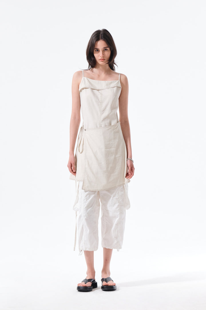 Matin Kim Sleeveless Wrap Dress — Cream
