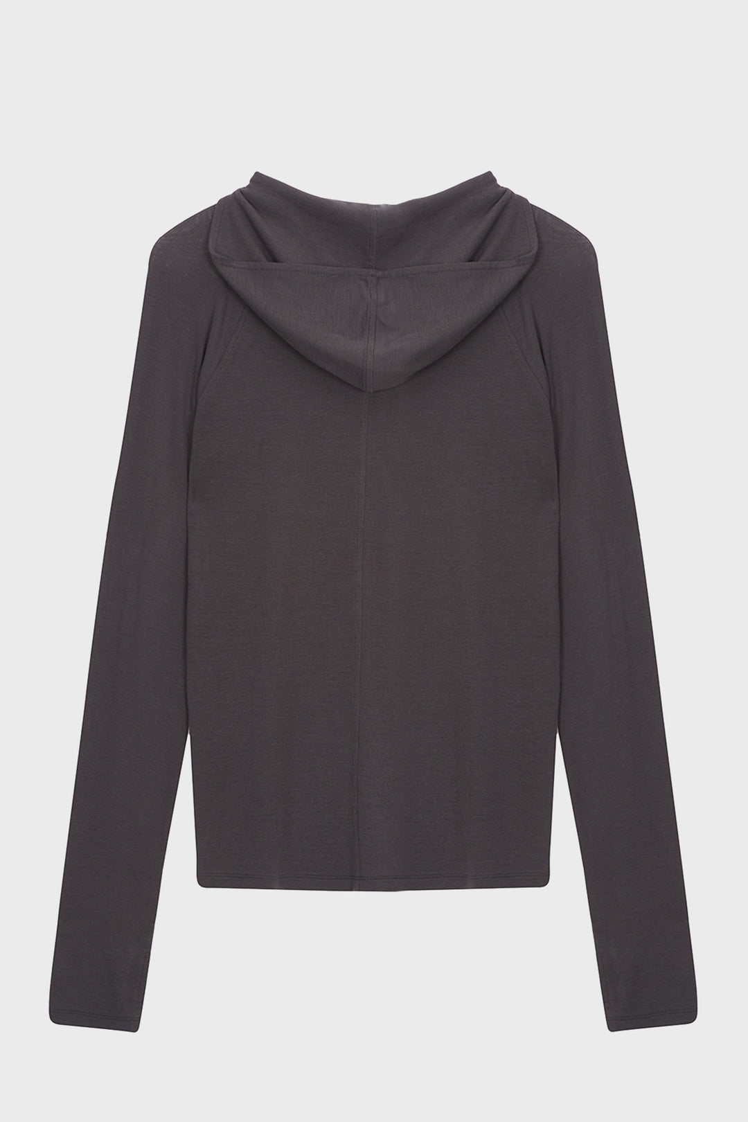 KIMMATIN Slim Hoody Jersey Top — Charcoal