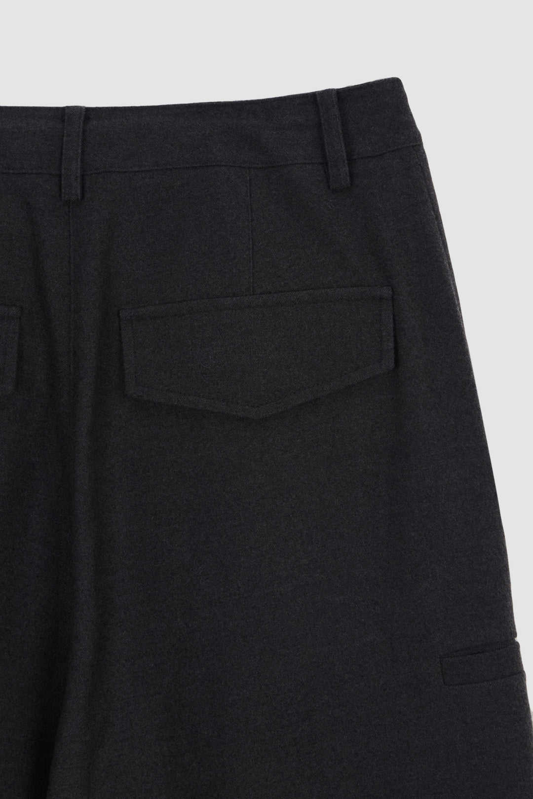 KIMMATIN Wool Blended Parachute Pants — Charcoal