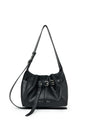 Matin Kim Belted Volunn Small Bucket Bag — Black