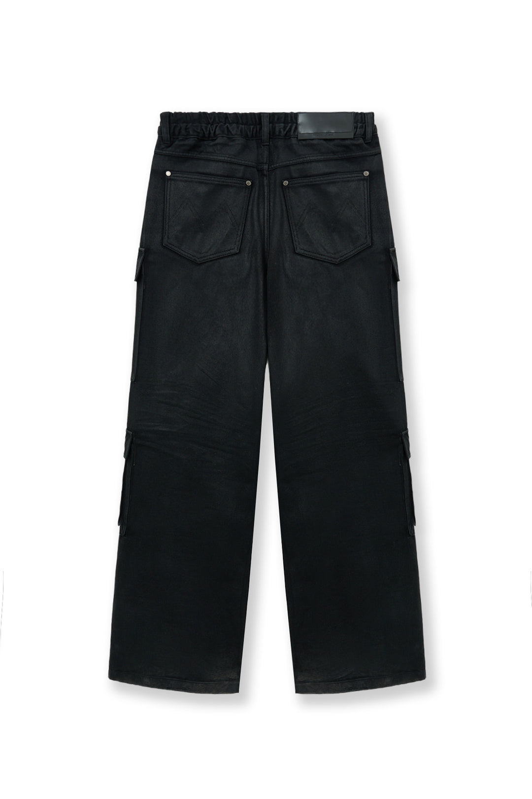 Matin Kim Coating Cargo Denim Pants — Black