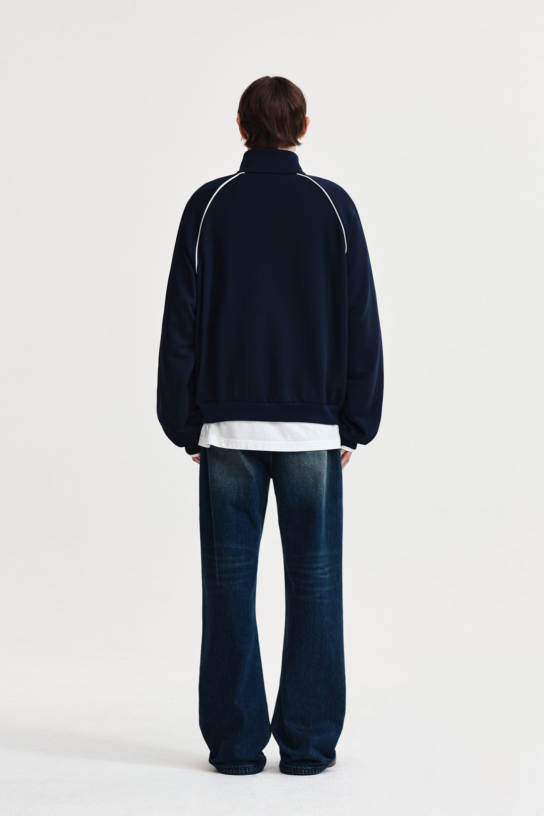 Matin Kim Heart Logo Track Jumper — Navy blue
