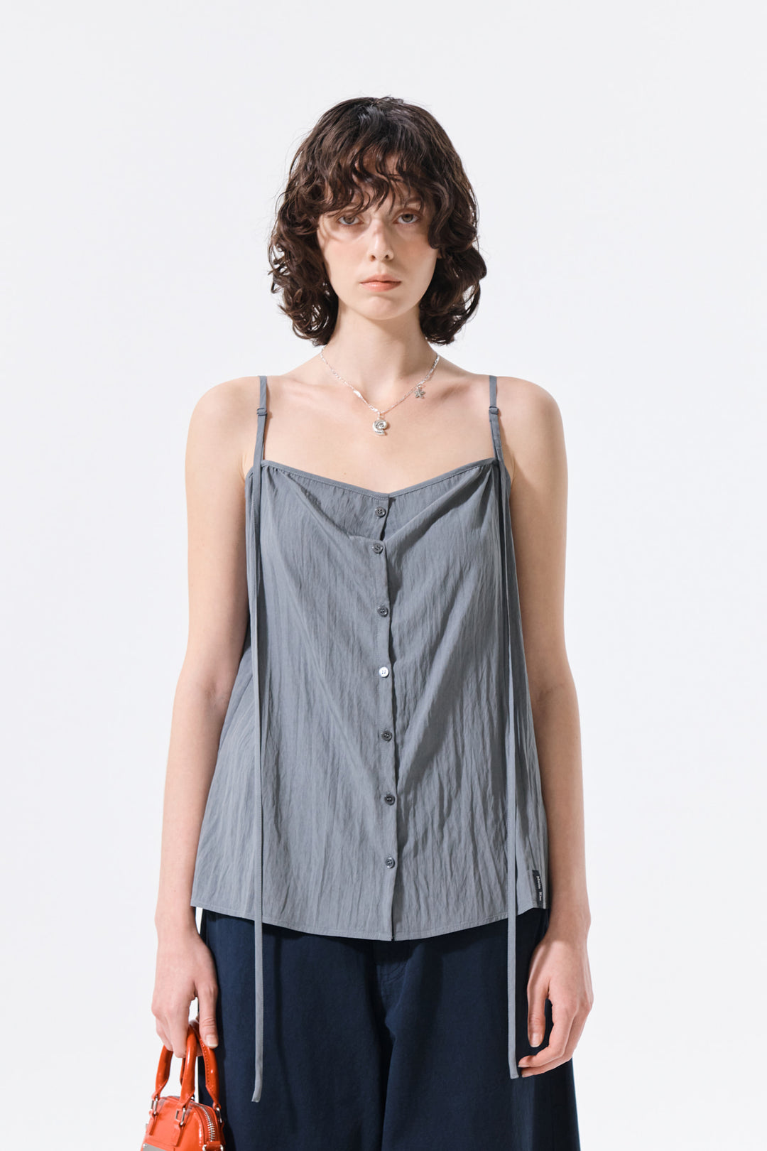 Matin Kim Button Sleeveless Blouse — Gray