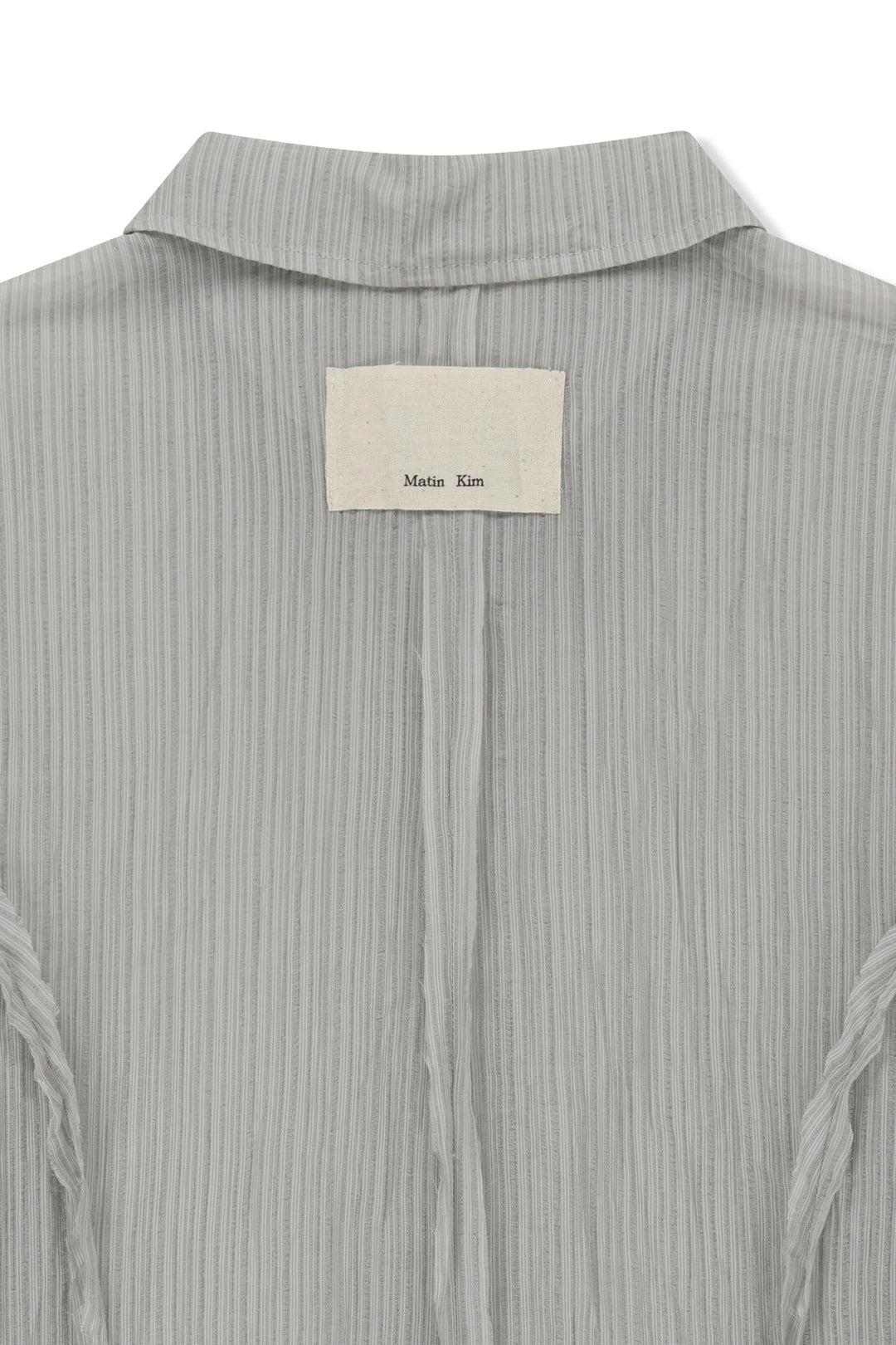 Matin Kim Raw Edge Crinkle Blouse — Light Grey
