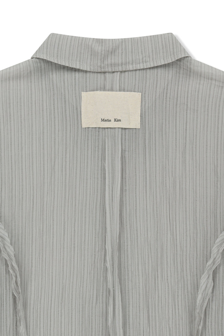 Matin Kim Raw Edge Crinkle Blouse — Light Grey
