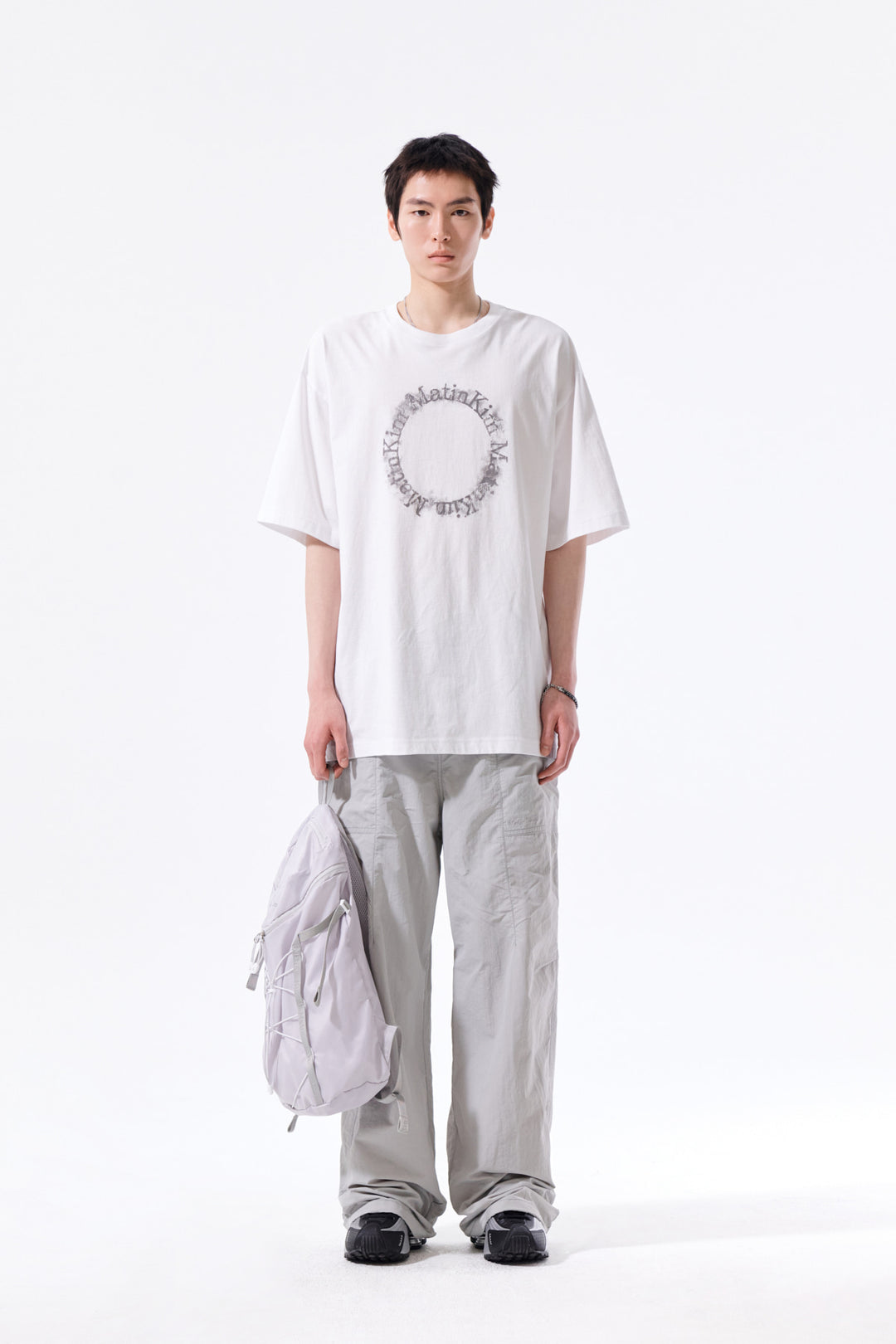 Matin Kim Multi Panel Parachute Pants — Light Grey