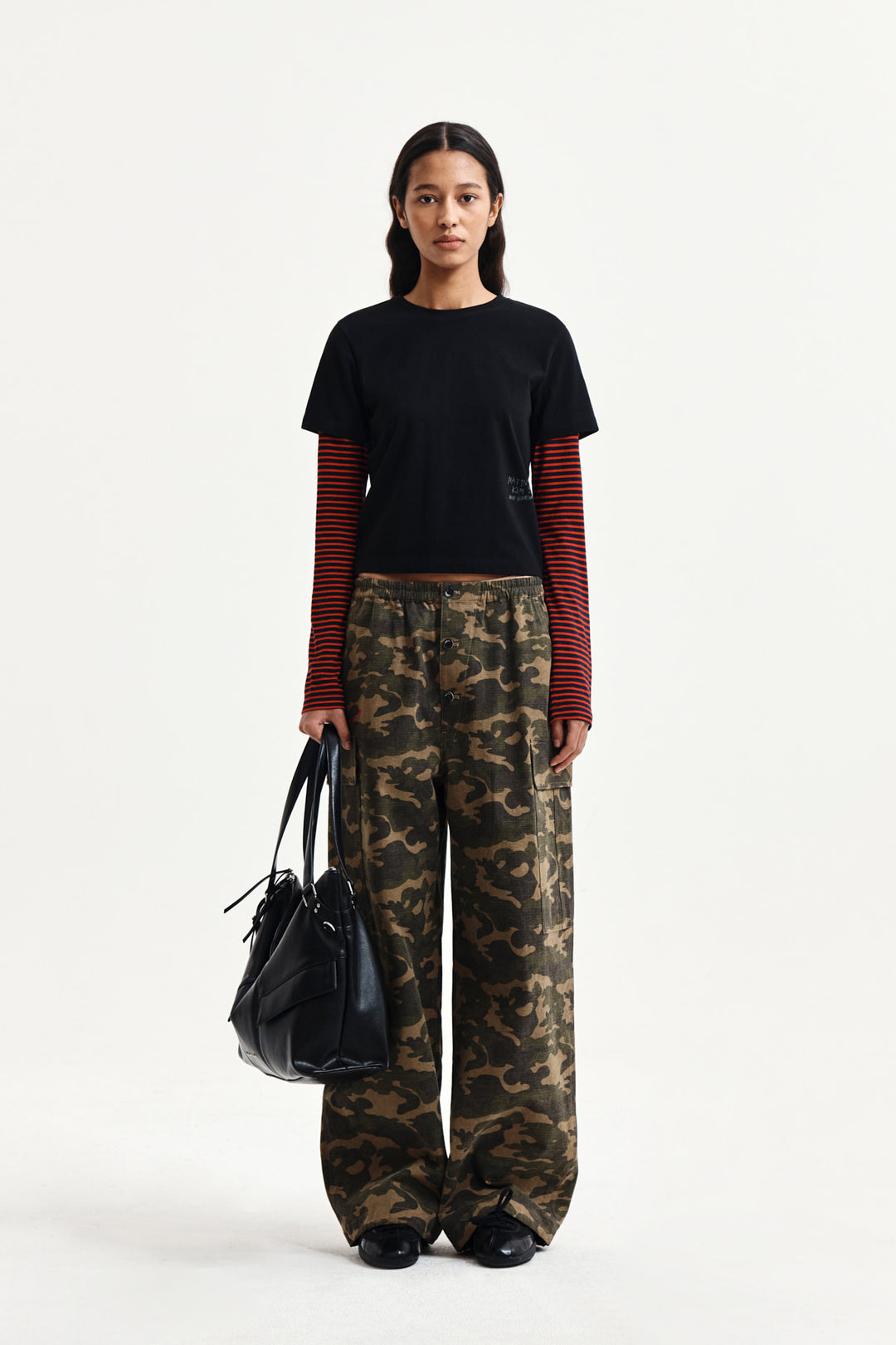 Matin Kim Drawstring Hem Cargo Pants — Khaki