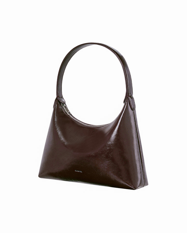 Stand Oil Plump Bag — Glossy Shoulder Crossbody — Maroon