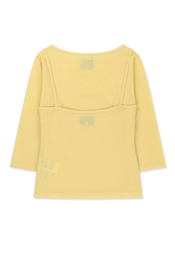 Matin Kim 3/4 Sleeve Layered Tank Top — Yellow