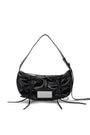 Matin Kim Half Shirring Ribbon Round Bag — Black