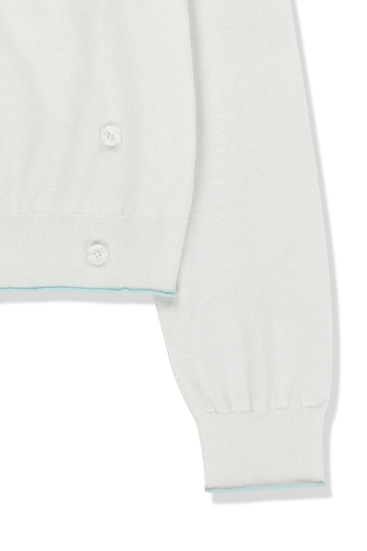 Matin Kim Back Logo Sheer Cardigan — White