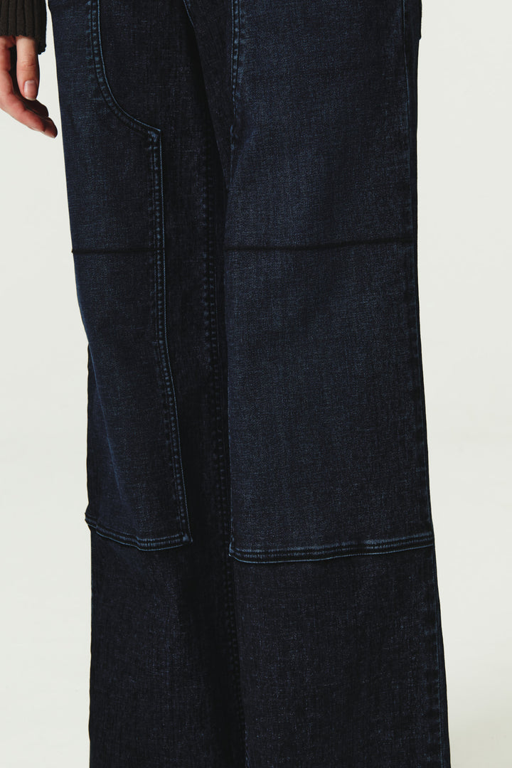 KIMMATIN Carpenter Velvet Denim Pants — Navy blue