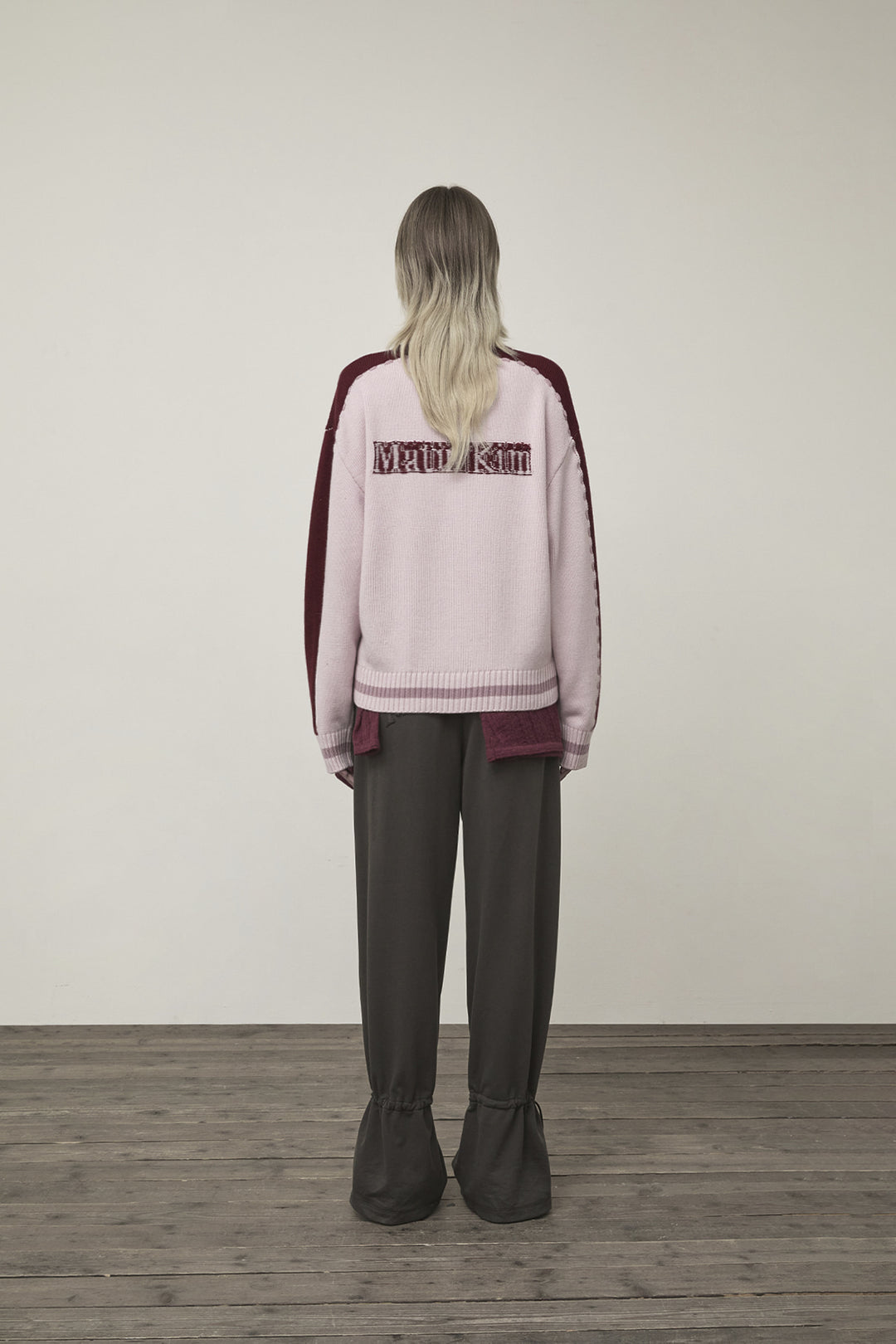 Matin Kim Initial Knit Zip Up — Pink