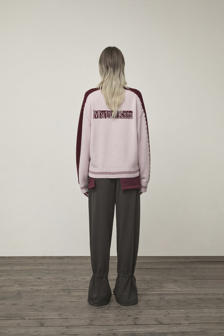 Matin Kim Initial Knit Zip Up — Pink