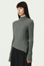 KIMMATIN Unbalance Turtle Neck Knit — Gray
